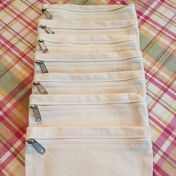 Canvas Zip Bags for Crafting- Lot of 7 - Picture 4 of 6